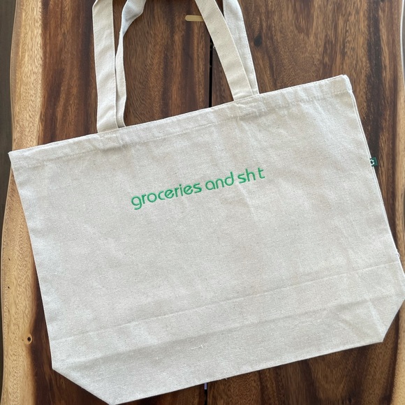 Handbags - Funny grocery tote bag - “groceries and sh t”